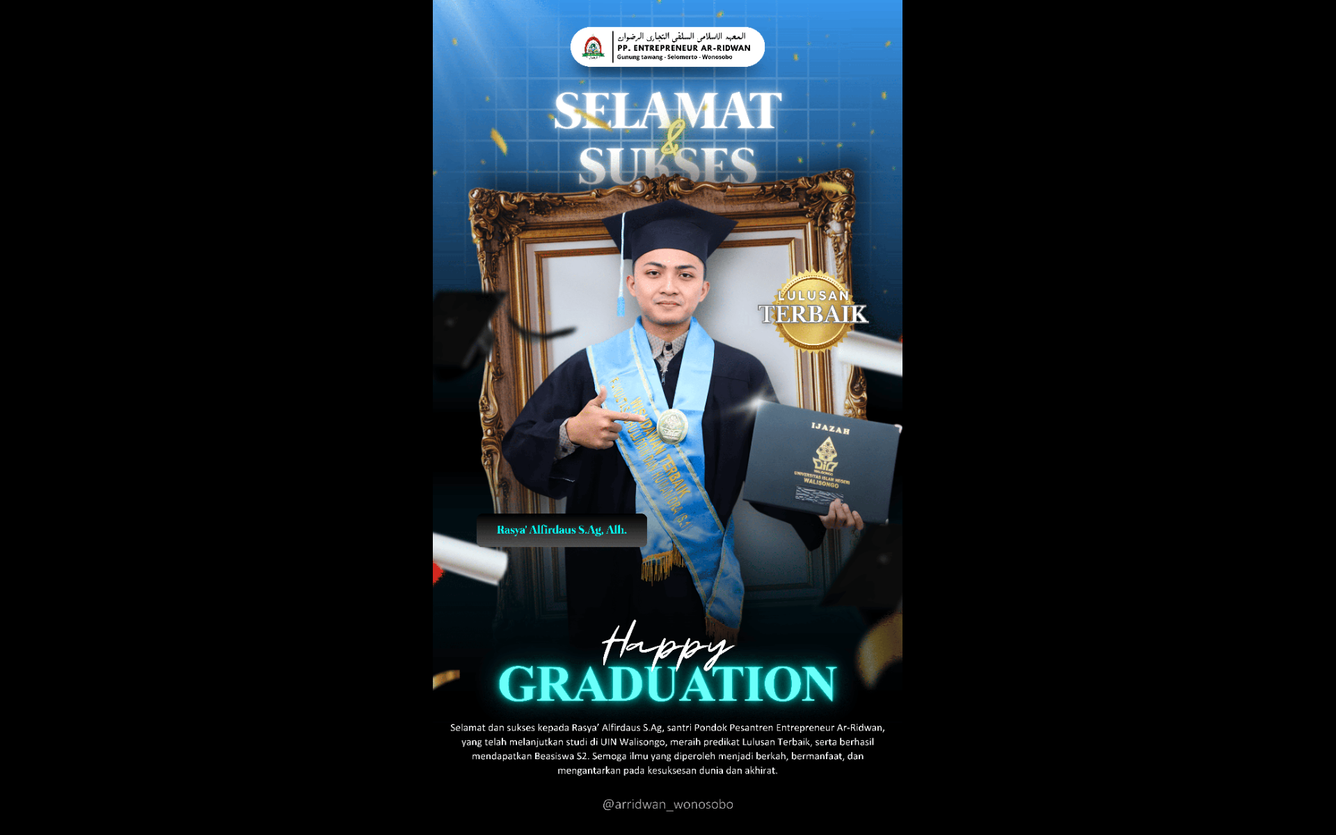 Lulusan terbaik santri ar-ridwan